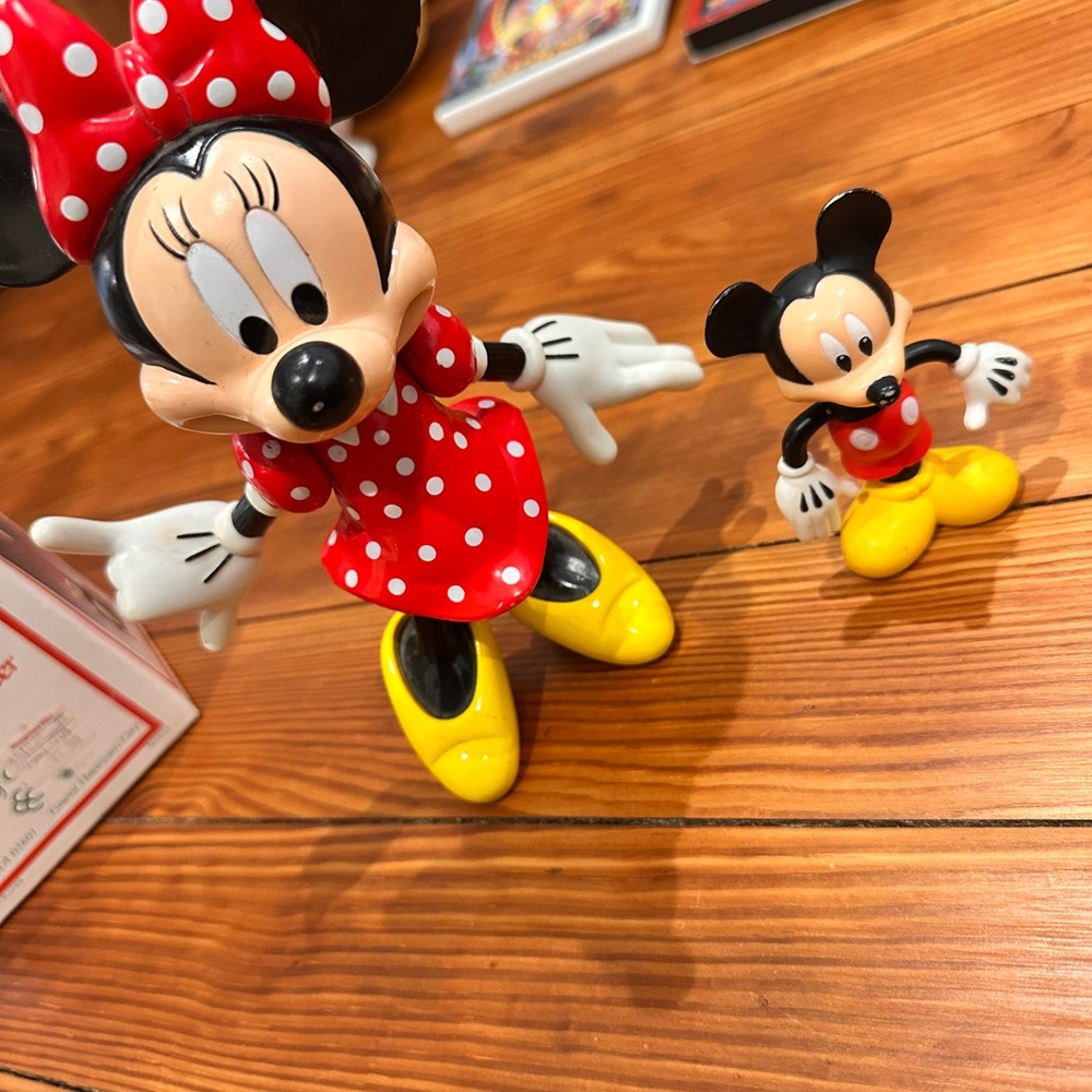 Minnie and Mickey Mouse Figurine Set - Red and Yellow
